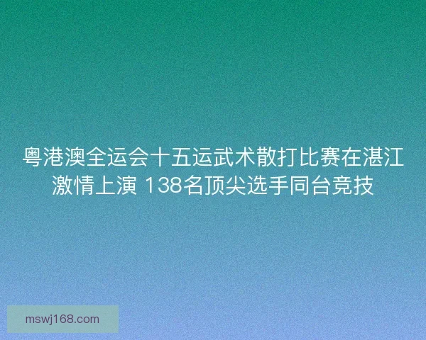 粤港澳全运会十五运武术散打比赛在湛江激情上演 138名顶尖选手同台竞技