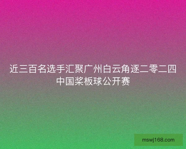 近三百名选手汇聚广州白云角逐二零二四中国桨板球公开赛